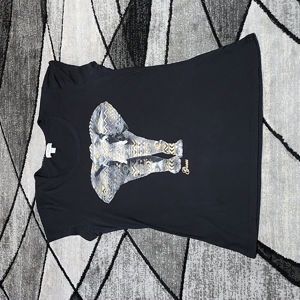 GUESS GRAPHIC ELEPHANT GOLD FOIL SIGNATURE TEE-SHIRT XL